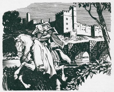 Útěk Dorothy Vernonové z Haddon Hall (litografie) od Peter Jackson