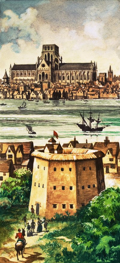 Vnější část divadla Globe u řeky v Bankside od Peter Jackson