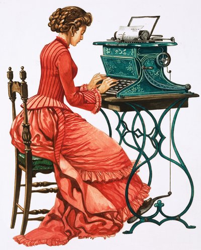 Viktoriánská sekretářka ve společnosti Typewriter od Peter Jackson