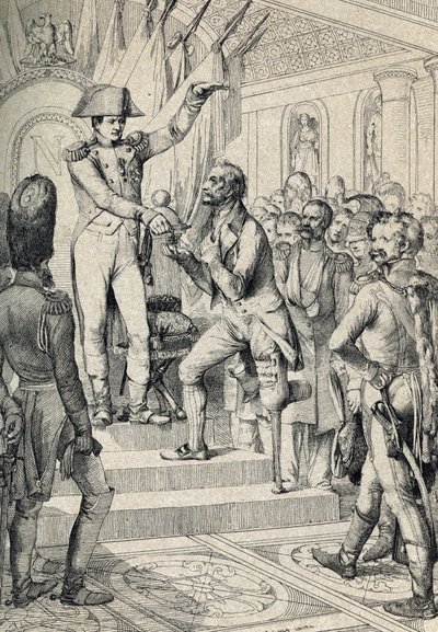 První distribuce křížů Čestné legie (založené v roce 1802) do kostela Invalidovny dne 14. od Peter Johann Nepomuck Geiger