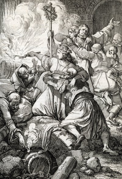 Řecká válka za nezávislost: třetí v Missolonghi mezi Osmanskou říší a řeckými rebely, od 15. dubna 1825 do 10. dubna 1826: mnoho Řeků se zabilo tím, že se vyhodili do vzduchu střelným prachem, než aby se po neúspěchu vzdali e od Peter Johann Nepomuck Geiger