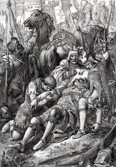 Král Vilém Dobyvatel zranění od jeho syna Roberta II. z Normandie dit Courteheuse (1051-1134) v pevnosti Gerberoy od Peter Johann Nepomuck Geiger