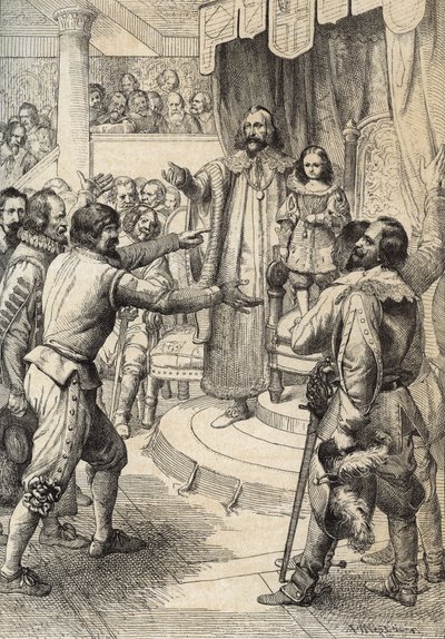 Královna Christine ze Švédska (1626-1689) dítě zemřelo v listopadu 1632 (Christina, Švédská královna jako dítě v době smrti jejího otce Gustava II Adolpha) Pen čerpající z „Historische Memorabilian des in-und Auslandes“ ) Anton od Peter Johann Nepomuck Geiger
