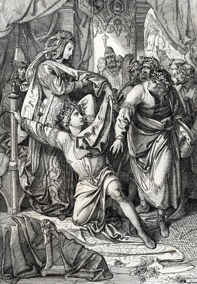 Básnická soutěž na hradě Wartburg v Německu v roce 1207: Minnesangerové soutěží v poetických hrách, trubadúr Henri d