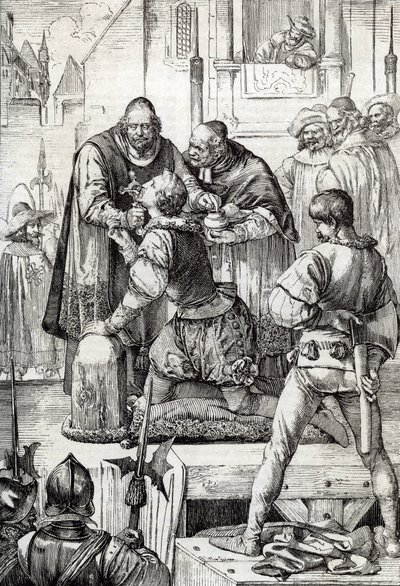 Devadesátiletá válka (neboli povstání Nizozemska) (1568-1648): dekolace Lamorala, hraběte z Egmontu, prince z Gavre (1522-1568), nizozemského politika - byl odsouzen v rámci Rady problémů ( nebo Krevní rada) zřízená od Peter Johann Nepomuck Geiger