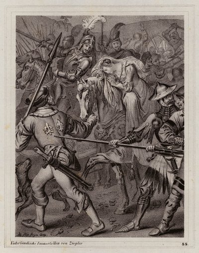 Anna Bretaňská, královna, choť Karla VIII. francouzského od Peter Johann Nepomuk Geiger