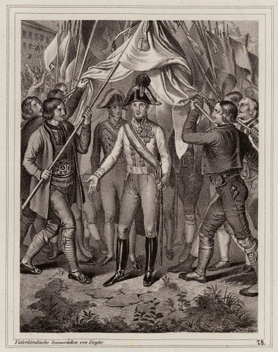 Obyvatelé Tyrolska vzdávají hold Františku I. Rakouskému od Peter Johann Nepomuk Geiger