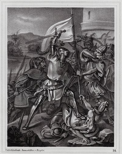 Obléhání Damietty od Peter Johann Nepomuk Geiger