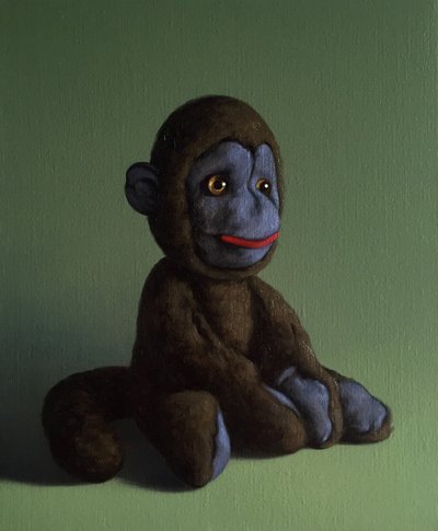 Hnědá opice na zelené, 2016 od Peter Jones
