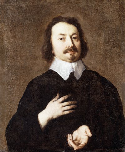 Portrét gentlemana, poloviční, v černém s bílým límečkem, od Peter Lely