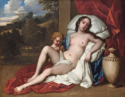 Portrét mladé ženy a dítěte jako Venuše a Amor od Peter Lely