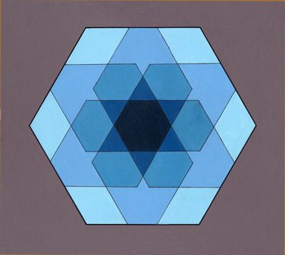 Overlaying Hexagons, 2009 (akryl na desce) od Peter McClure