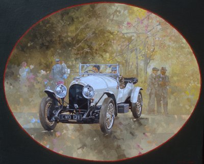 3litrový Bentley v Kelmarsh (olej na plátně) od Peter Miller