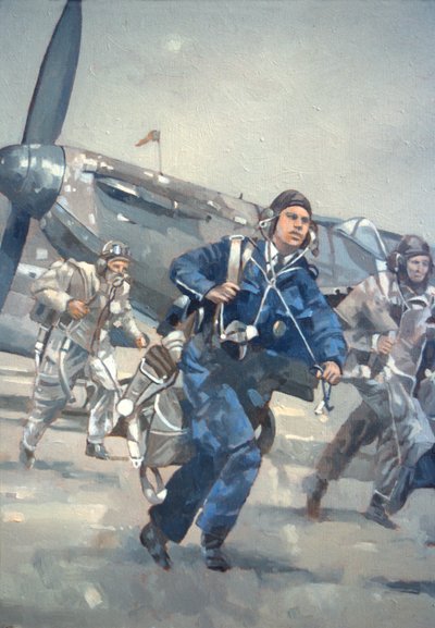 Scramble for the Skies (olej na plátně) od Peter Miller