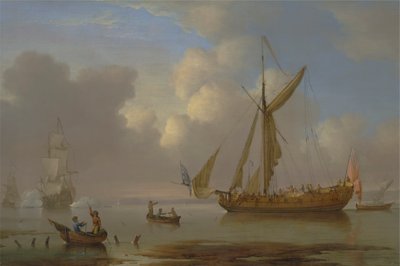 Royal Yacht Becalmed at Anchor od Peter Monamy