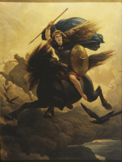 Les valkyries - The Walkueren (Valkyrien), Arbo, Peter Nicolai (1831-1892). Olej na plátně od Peter Nicolai Arbo