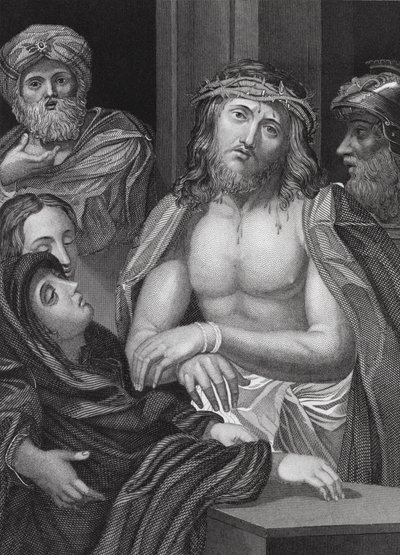 Ecce Homo, Izajáš, kap. 53, v. 5 (rytina) od Peter Paul (after) Rubens