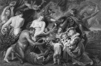 Mír a válka (rytina) od Peter Paul (after) Rubens