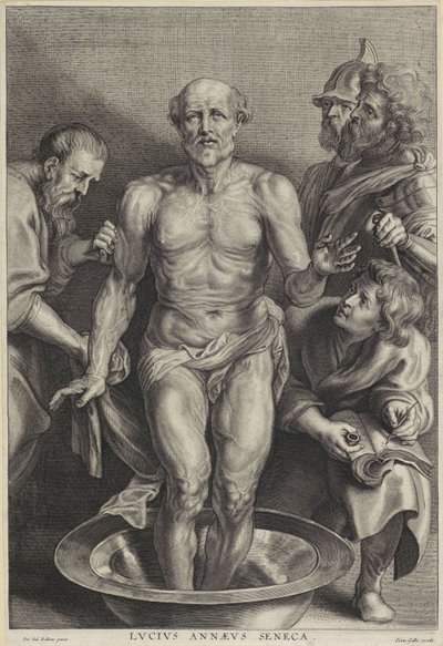 Smrt Seneca, vyryl Alexander Voet II od Peter Paul (after) Rubens