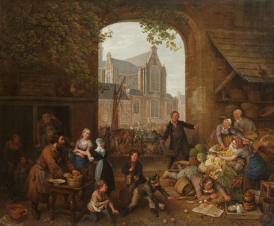 Dva opilci na trhu u Westerkerku v Amsterdamu od Peter Paul Joseph Noel