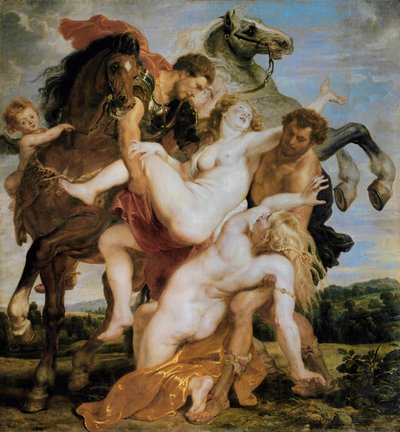Únos Leukippových dcer Kastorem a Polluxem (olej na plátně) od Peter Paul Rubens