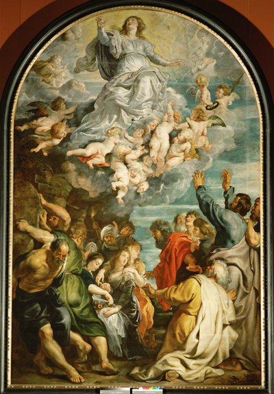 Nanebevzetí Panny Marie, asi 1611-14 (malba na dubovém dřevě) od Peter Paul Rubens