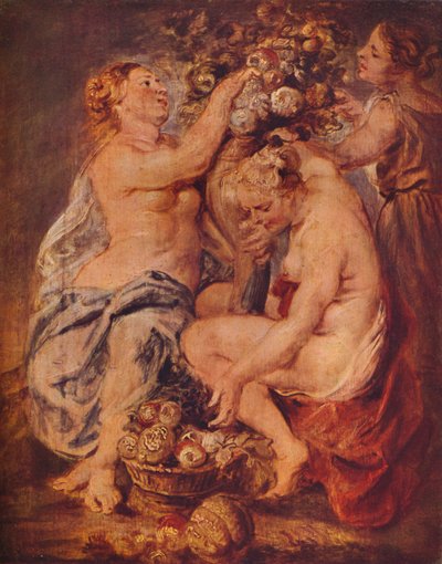 Ceres a dvě nymfy s roh hojnosti, c1617 od Peter Paul Rubens