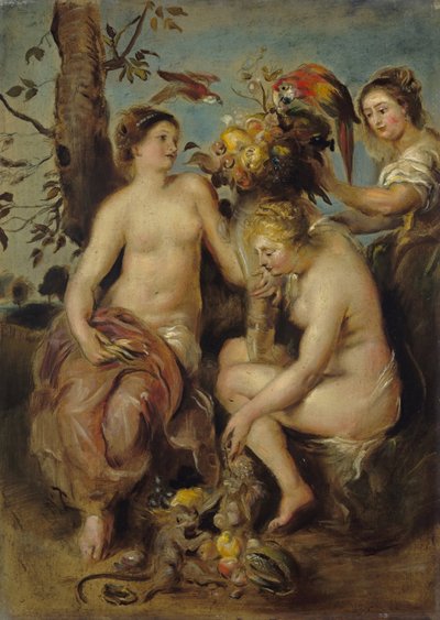 Ceres and the Nymphs, kopie podle Rubensova obrazu v Madridu od Peter Paul Rubens