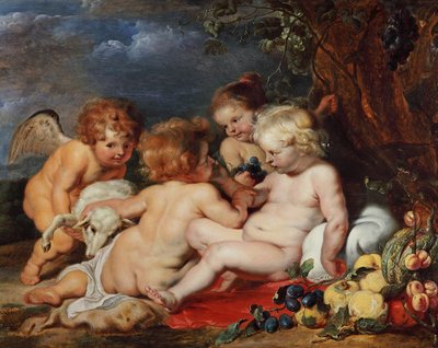 Kristus s mladým Janem a anděly od Peter Paul Rubens