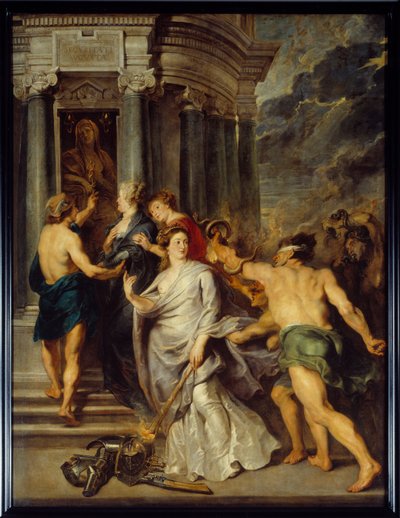 Cyklus Marie de Medicis (1573-1642): Druhá válka matky a syna proti Marii de Medicis a Ludvíku XIII. „“Uzavření míru v Angers dne 10.08.1620““. Obraz Pierre Paul (Pierre-Paul) Rubens (nebo Peter Paul nebo Petrus Paulus) (1577-1640 od Peter Paul Rubens