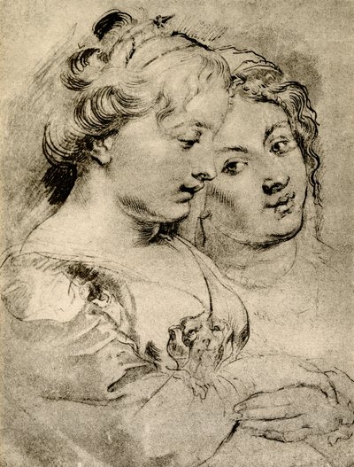Podrobná studie na dvou dívkách od Peter Paul Rubens
