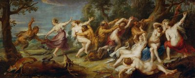 Diana a její nymfy objevené satyry, asi 1635 (malba na plátně) od Peter Paul Rubens