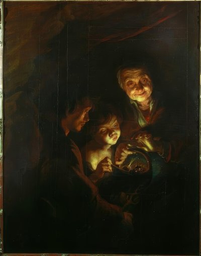 Stará žena s grilem od Peter Paul Rubens