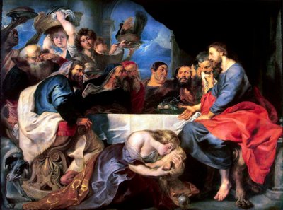 Svátek v domě Šimona Farizea, mezi 1618 a 1620. od Peter Paul Rubens