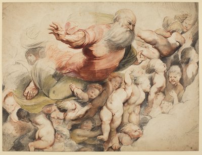 Bůh Otec podporovaný anděly, po Pordenone, 1600-03 od Peter Paul Rubens