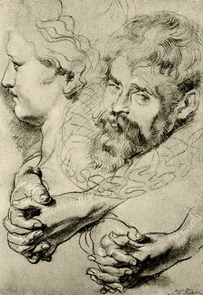 Studie hlavy a rukou od Peter Paul Rubens