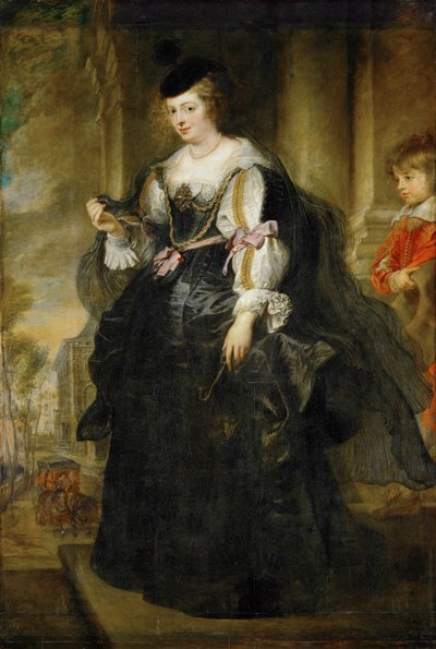 Helene Fourment s kočárem (malba na dřevě) od Peter Paul Rubens
