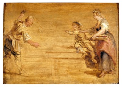 Kuchyňská pokojská, řezník a chlapec kolem stolu (olej na plátně) od Peter Paul Rubens