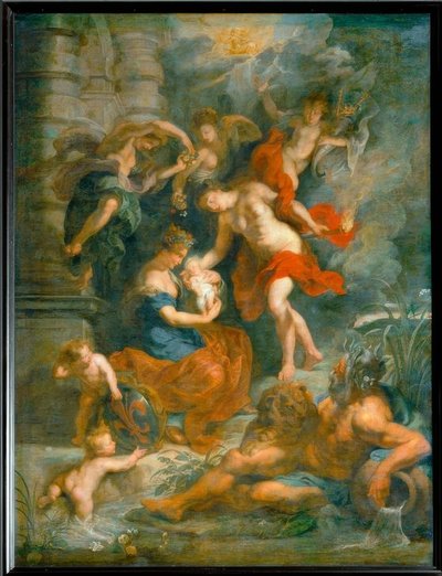 Narození královny Marie de Medici ve Florencii 26. dubna 1573 od Peter Paul Rubens
