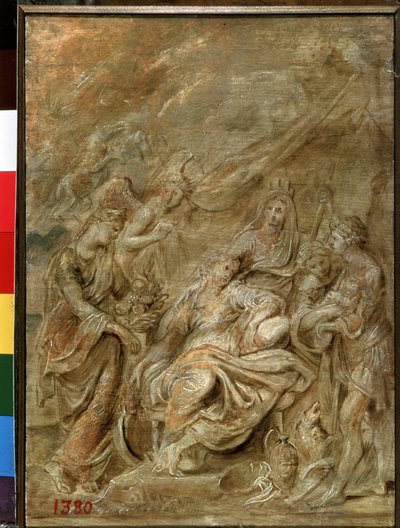 Narození dauphina Ludvíka XIII. (1601-1643) (Narození dauphina Ludvíka XIII.). Obraz Peter Paul (Pierre-Paul) Rubens (nebo Peter Paul nebo Petrus Paulus) (1577-1640). Olej na dřevě, 33,6 x 24 cm od Peter Paul Rubens