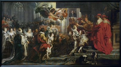Korunovace Marie Medicejské v Saint Denis od Peter Paul Rubens
