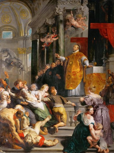 Les wonders de Saint Ignace de Loyola (1491-1553) - Zázrak svatého Ignáce z Loyoly - Pieter Paul Rubens (1577-1640). Olej na plátně, c. 1617-1618. Rozměr: 535 x 395 cm. Uměleckohistorické muzeum, Vienne od Peter Paul Rubens