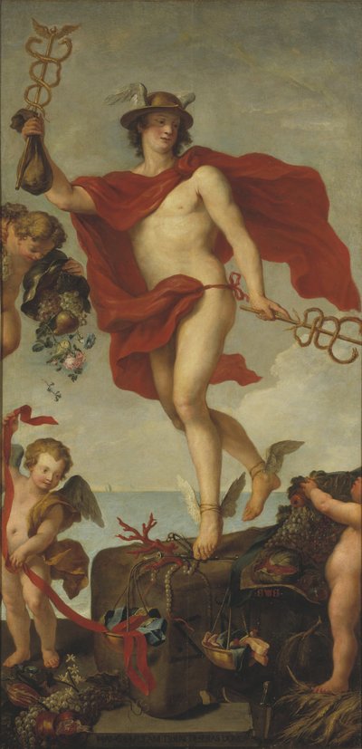 Merkur verlässt Antwerpen. Fragment eines größeren Gemäldes od Peter Paul Rubens