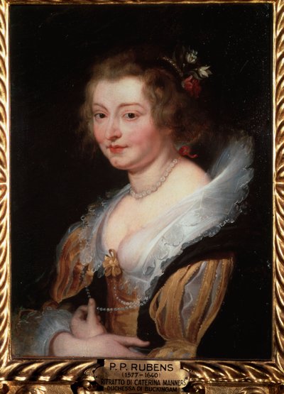 Portrét Catherine Manners, vévodkyně z Buckinghamu - olej na panelu, cca 1625-1629 od Peter Paul Rubens