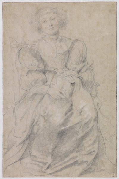 Portrét Hélène Fourmentové, asi 1630-31 (černá a červená křída, zvýrazněno bílou barvou) od Peter Paul Rubens