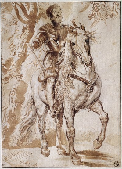Portrét vévody z Lermy na koni (kresba od Peter Paul Rubens