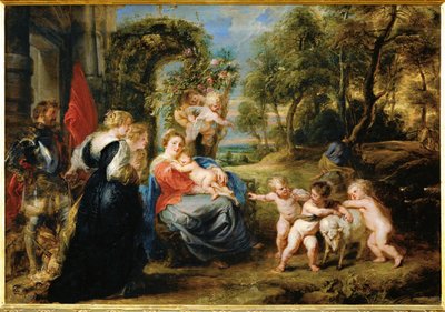 Odpočinek na útěku do Egypta, asi 1632-35 (malba na dřevě) od Peter Paul Rubens