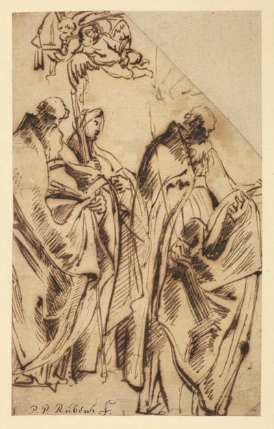Svatý Amandus a svatá Walpurga, kolem roku 1610 od Peter Paul Rubens
