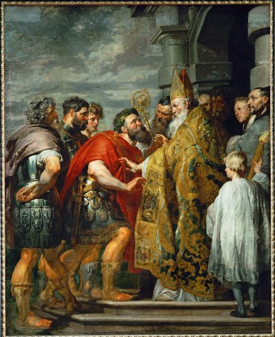 Svatý Ambrosius a císař Theodosius, asi 1615 (malba na plátně) od Peter Paul Rubens