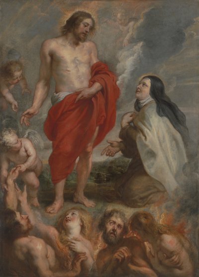 Svatá Terezie z Ávily se přimlouvá za Bernardina de Mendoza v očistci od Peter Paul Rubens